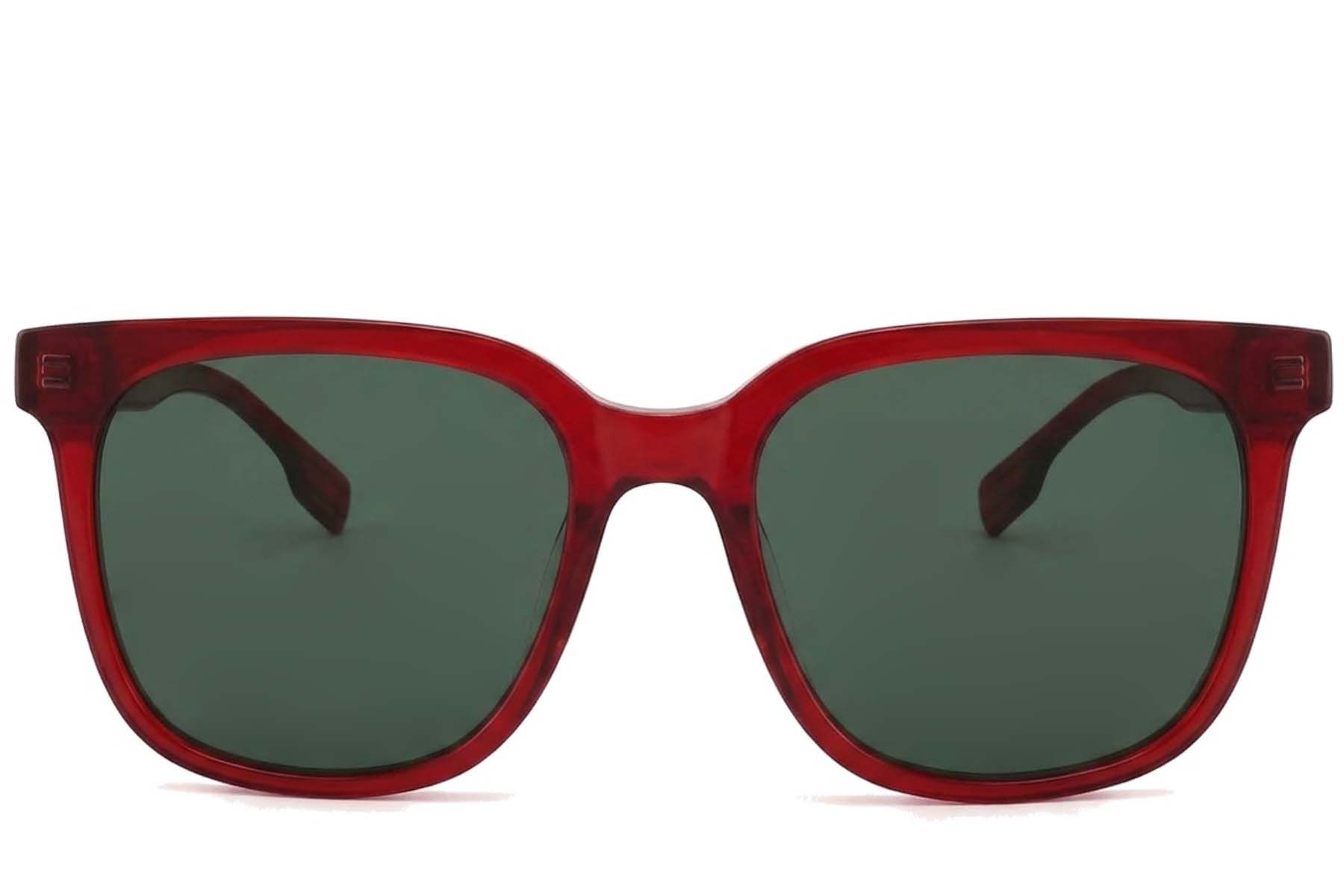 Gafas de sol ovaladas de acetato rojo #BS2012-1184