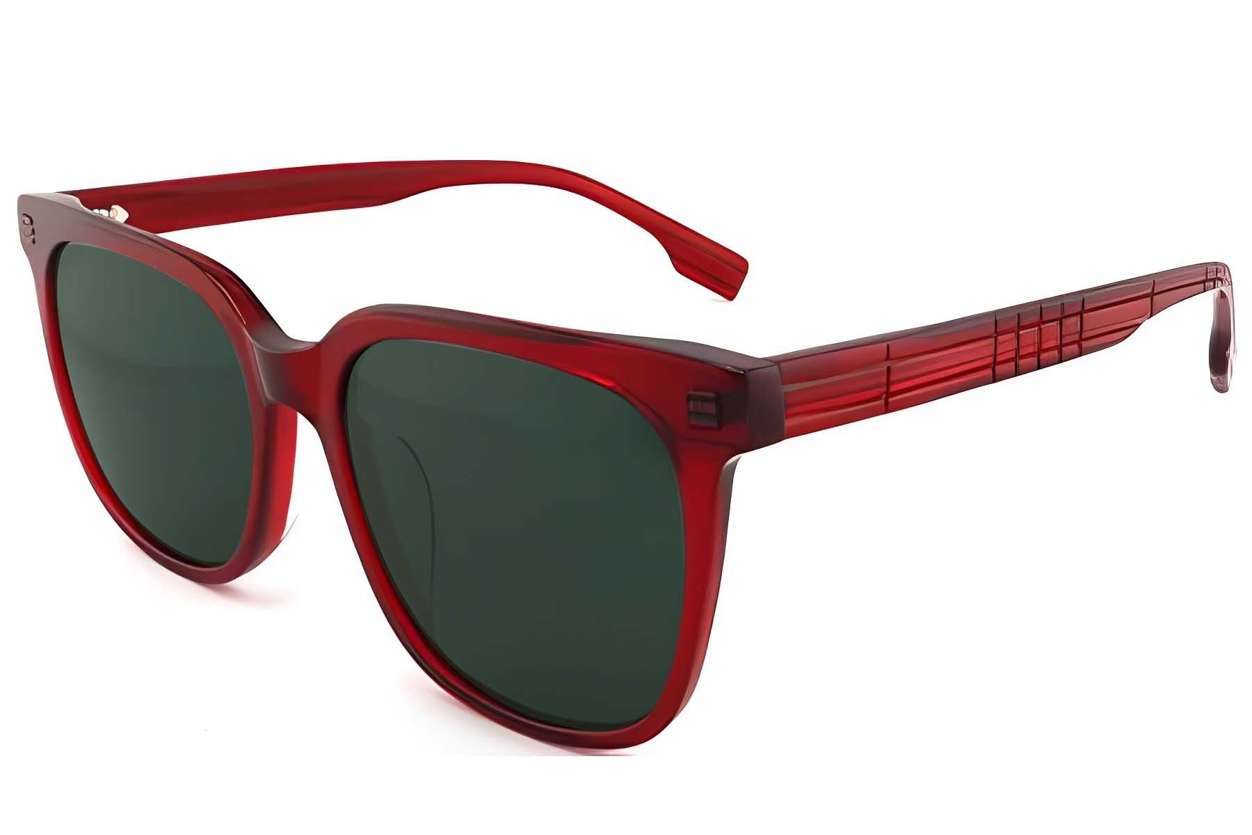 Gafas de sol ovaladas de acetato rojo #BS2012-1184