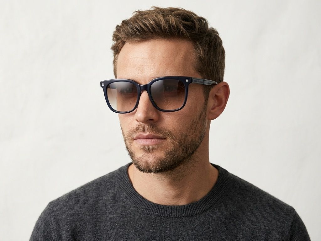 Oval Blue Acetate Sunglasses #BS2012-1185