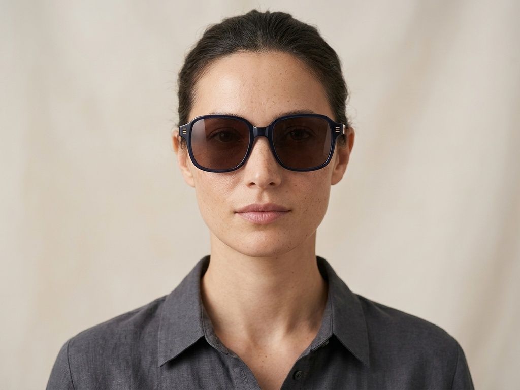 Rectangular Blue Acetate Sunglasses #BS2012-1187