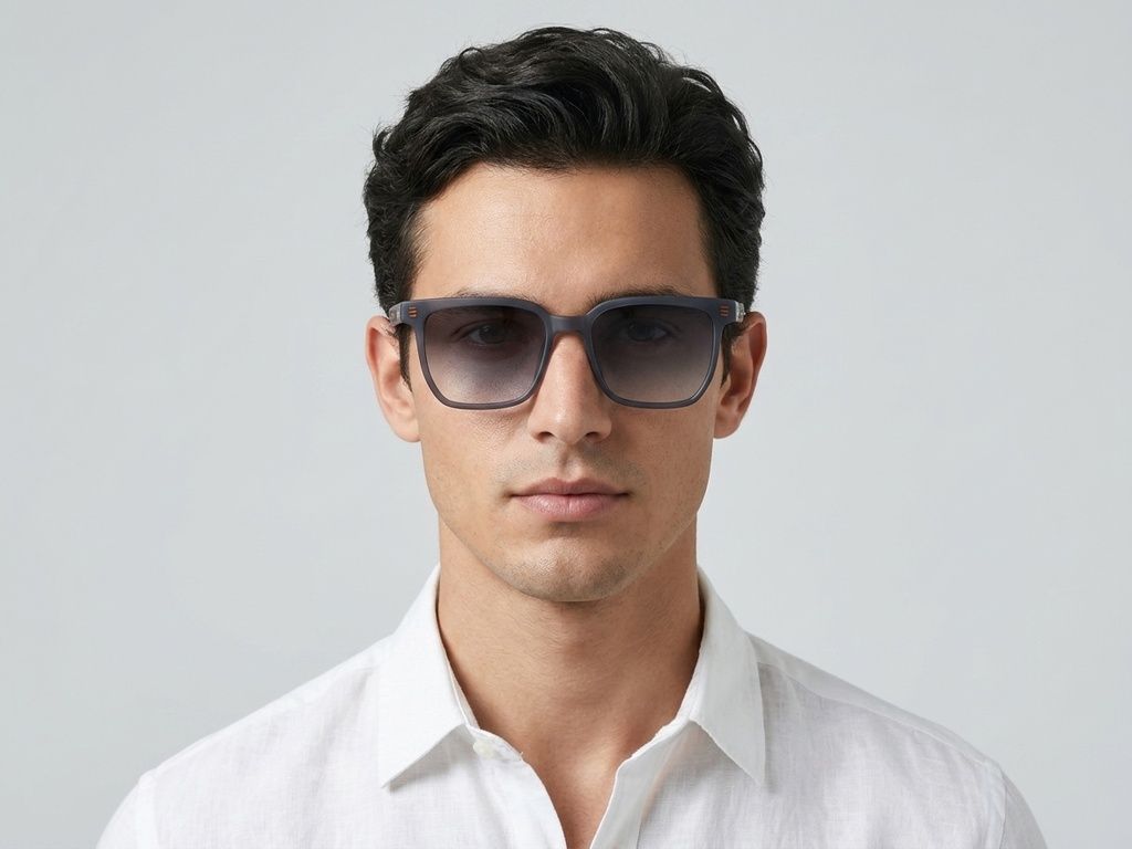Rectangular Grey Acetate Sunglasses #BS2012-1192