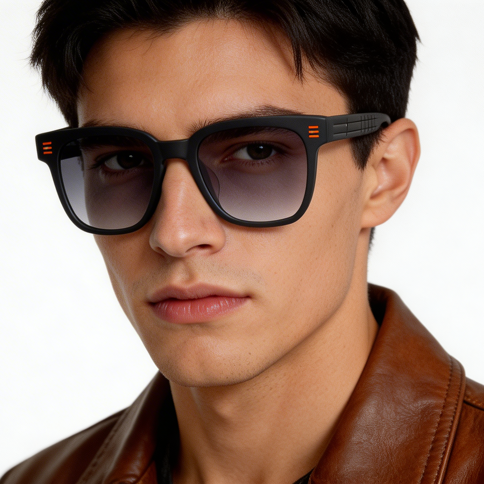 Gafas de sol rectangulares de acetato gris #BS2012-1192