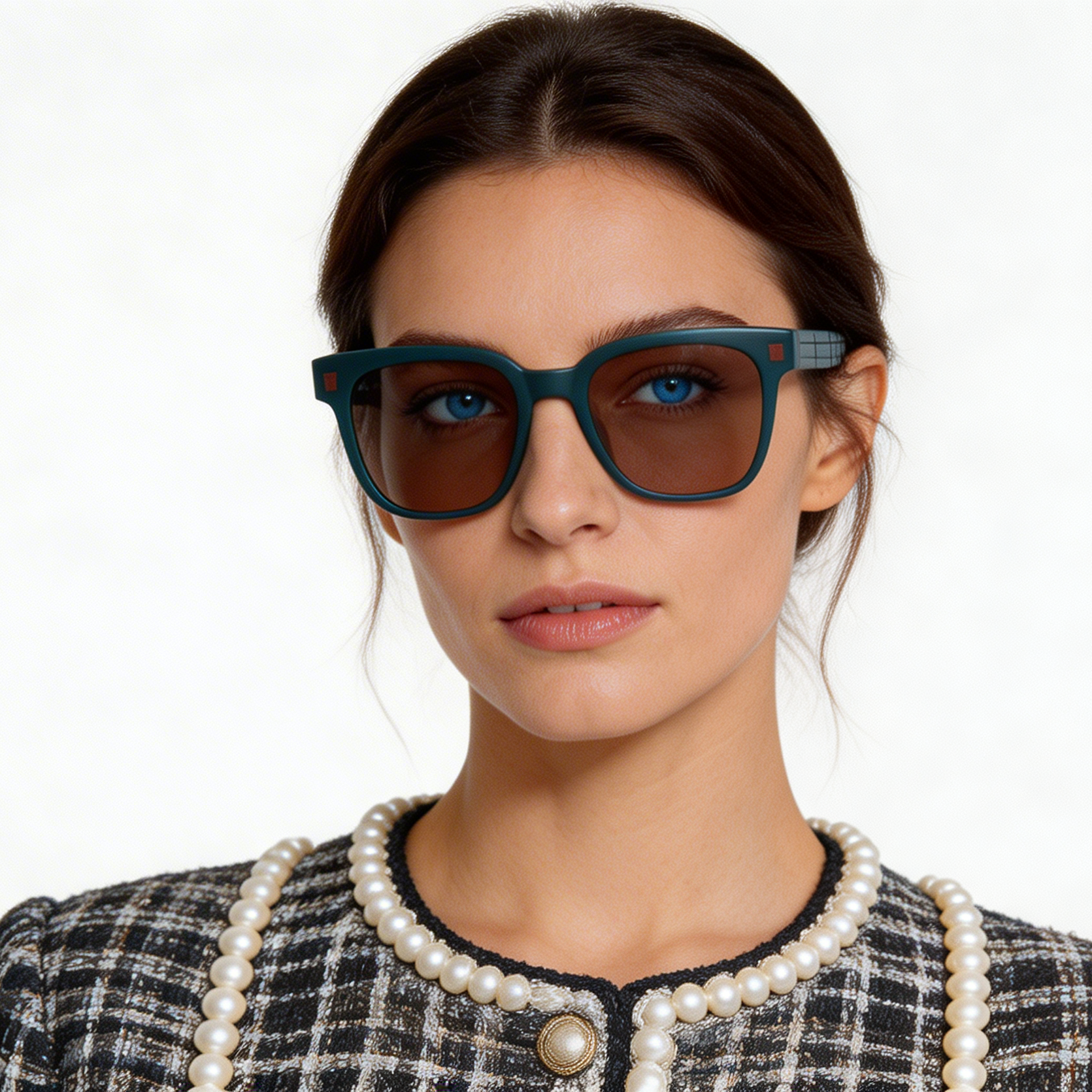 Gafas de sol rectangulares de acetato verde #BS2012-1195