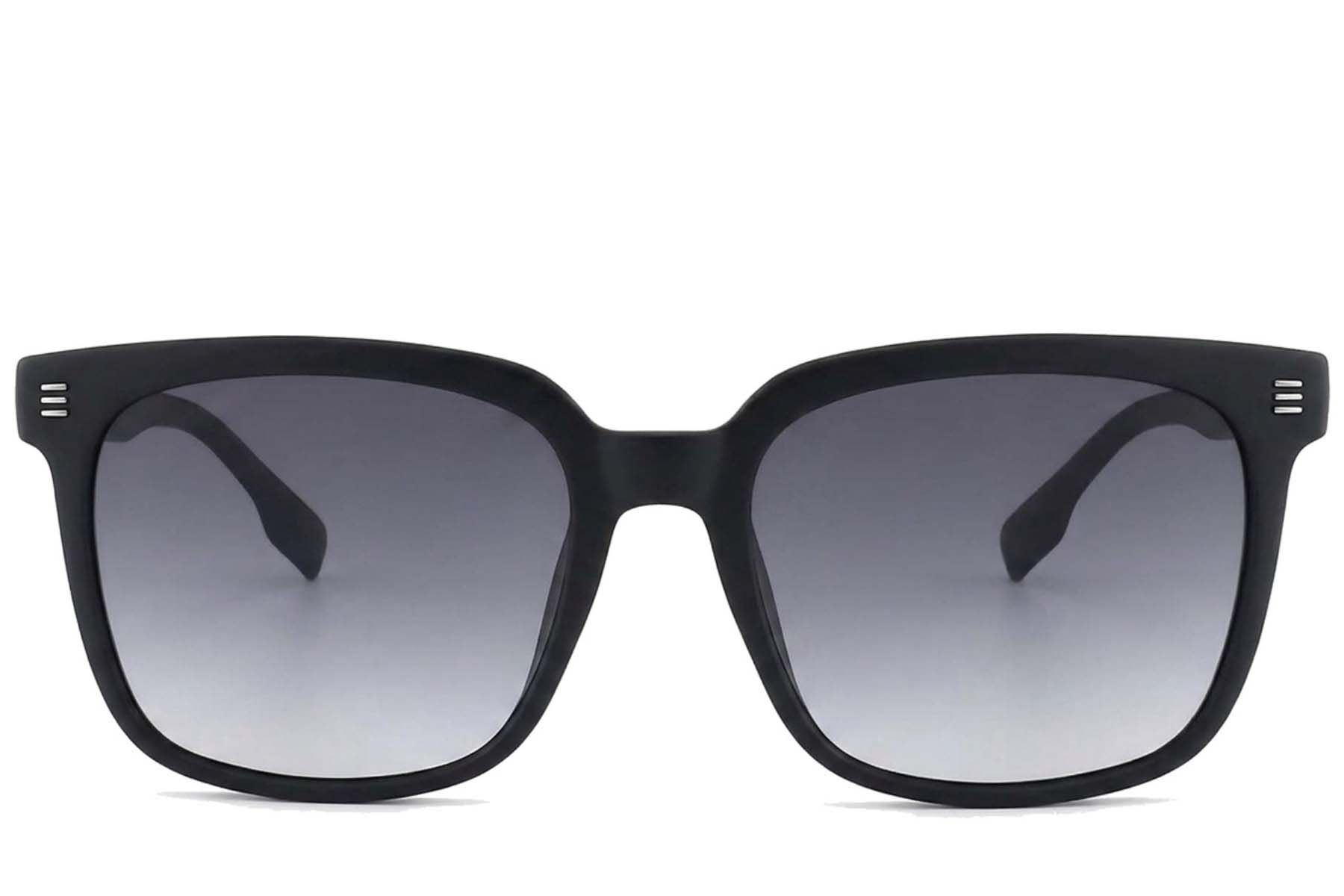 Rechteckige schwarze Acetat-Sonnenbrille #BS2012-1196