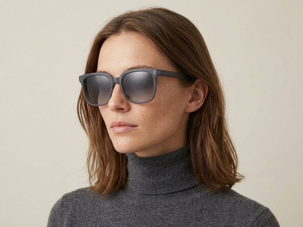 Rectangular Grey Acetate Sunglasses #BS2012-1197