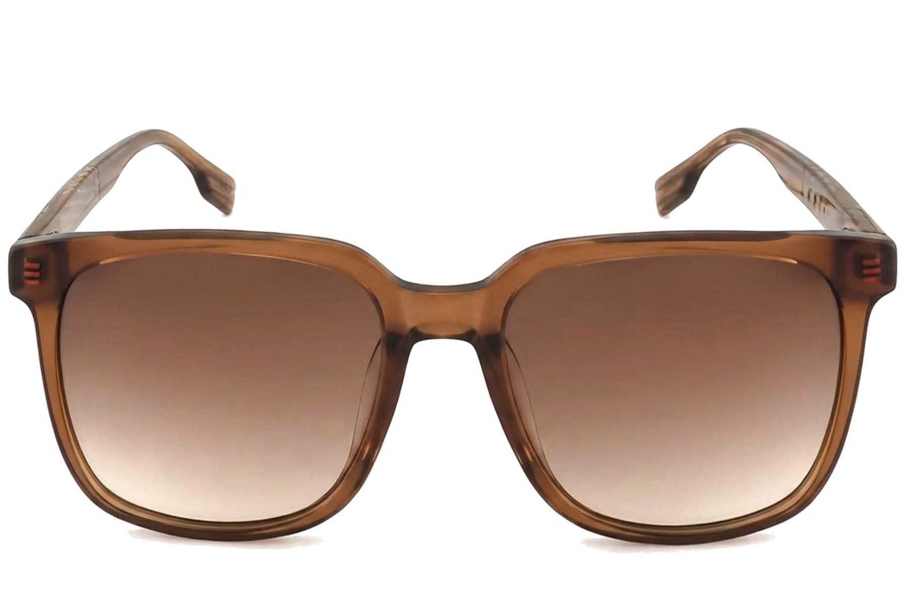 Lunettes de soleil rectangulaires en acétate marron #BS2012-1198