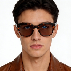 Gafas de sol rectangulares de acetato con efecto carey #BS2012-1199