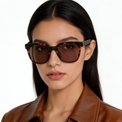 Gafas de sol rectangulares de acetato con efecto carey #BS2012-1199