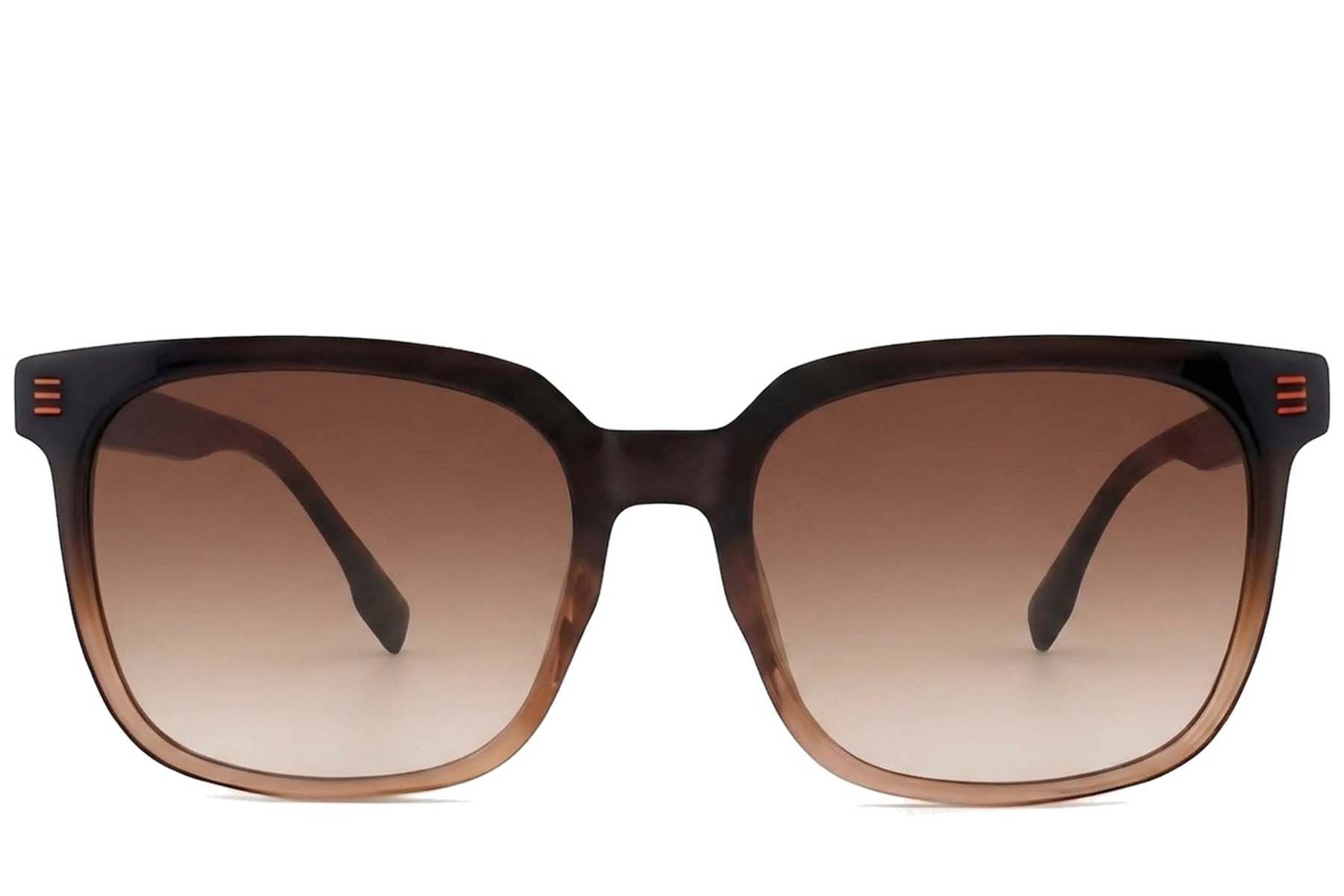Rectangular Brown Acetate Sunglasses #BS2012-1200