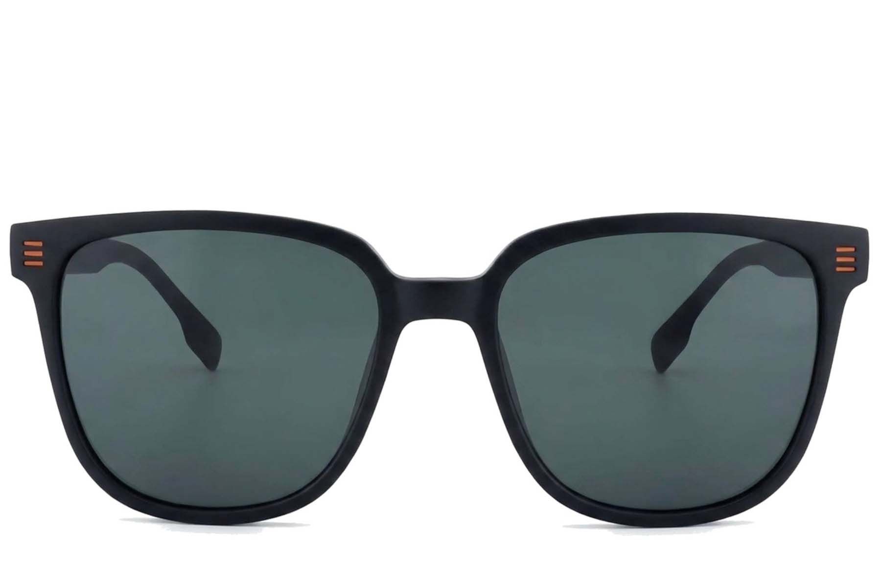 Lunettes de soleil rectangulaires en acétate noir #BS2012-1201