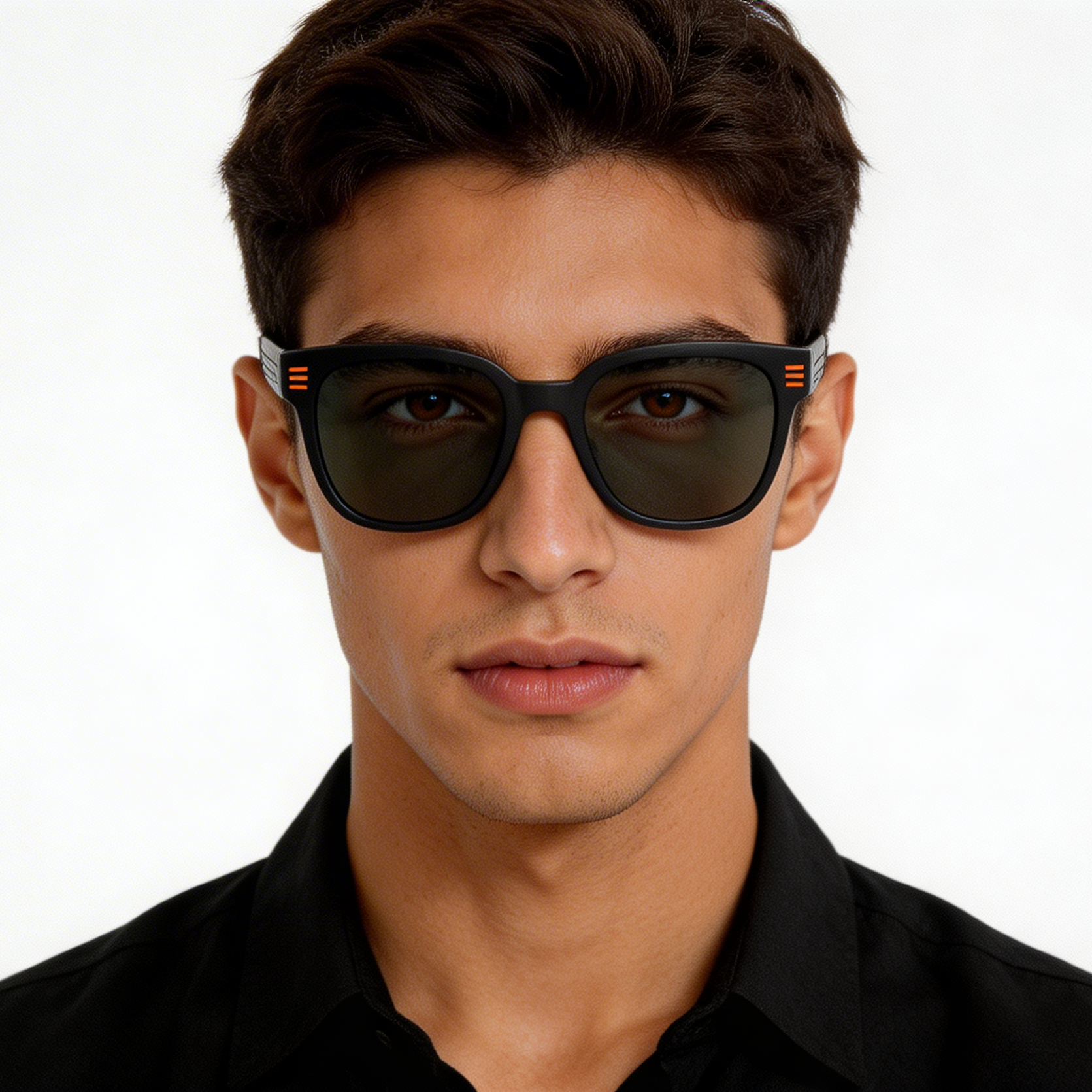 Rectangular Black Acetate Sunglasses #BS2012-1201