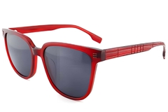 Occhiali da sole rettangolari in acetato rosso #BS2012-1203