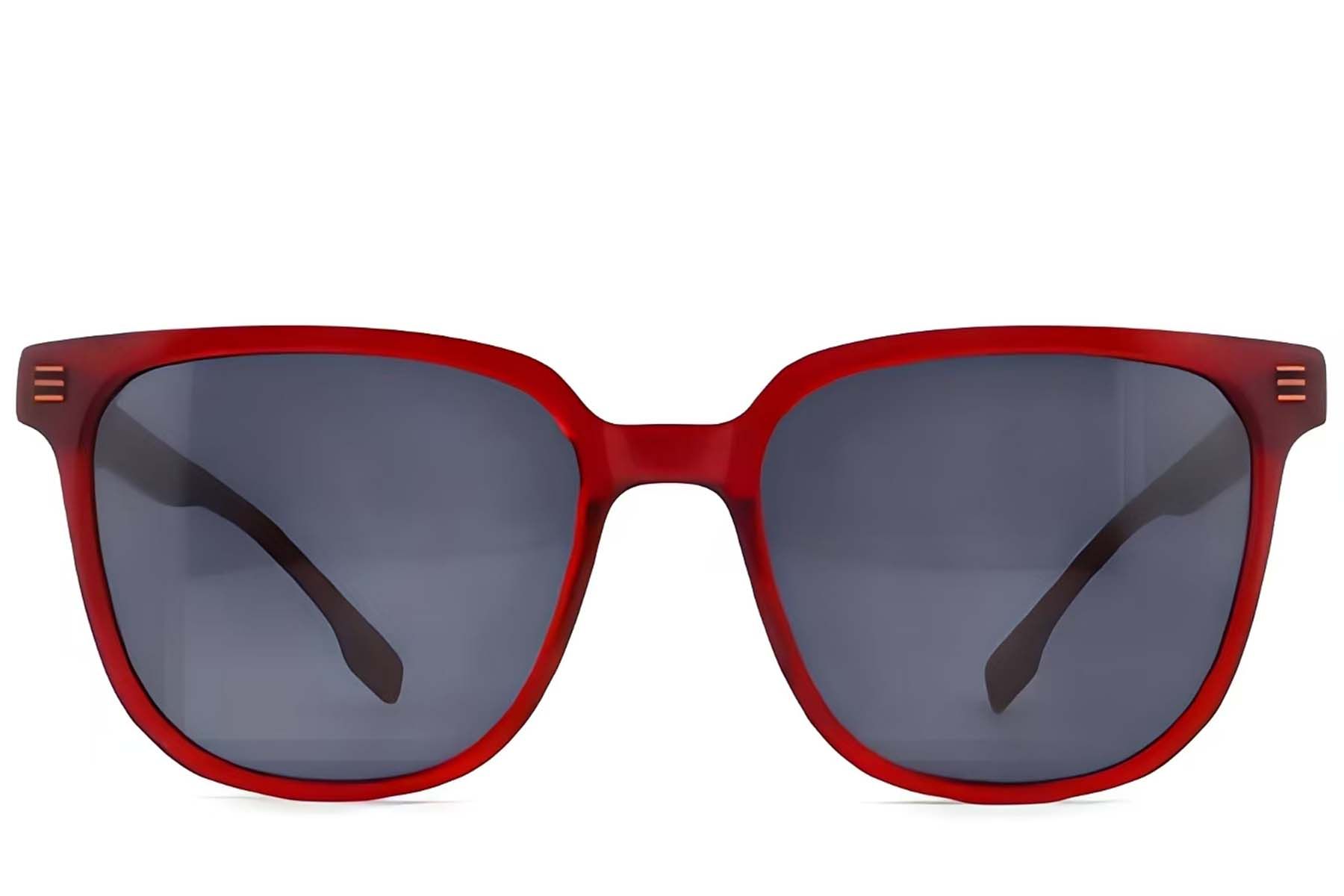 Occhiali da sole rettangolari in acetato rosso #BS2012-1203