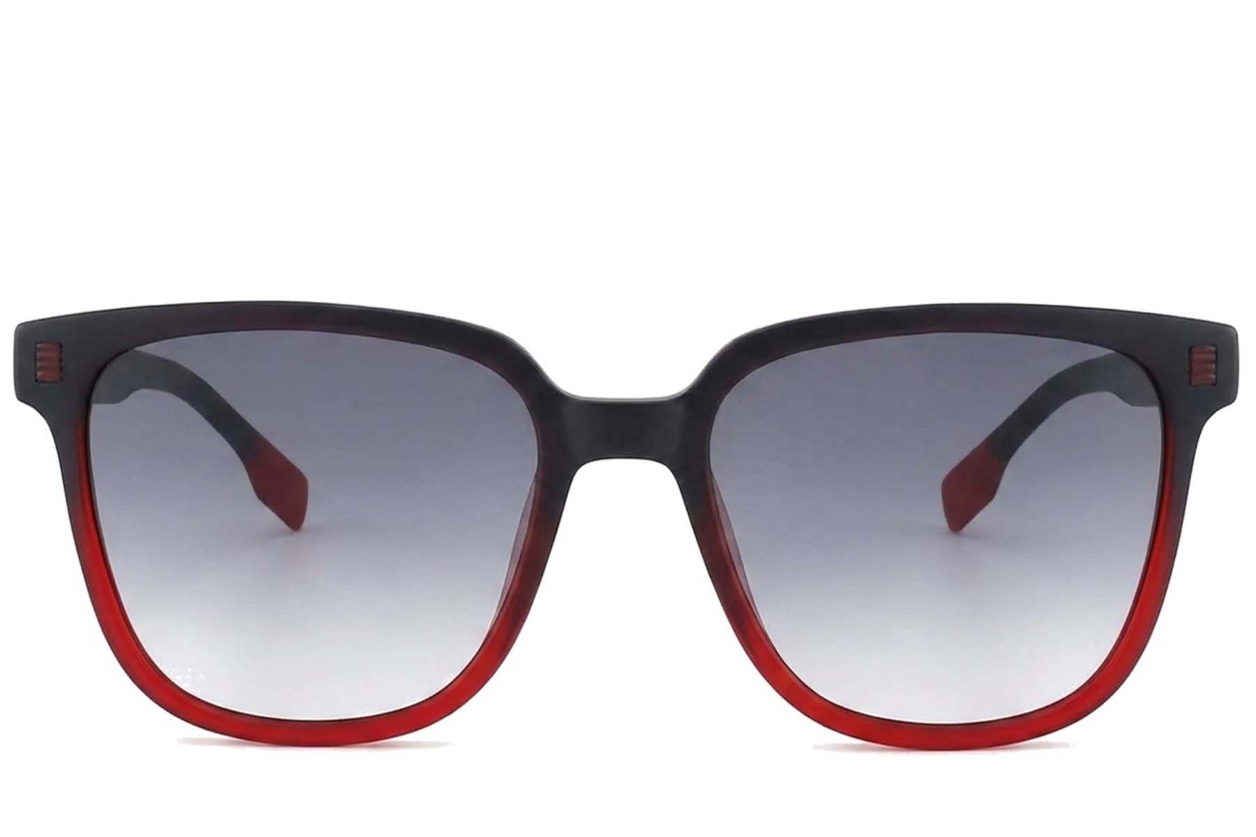 Rectangular Red Acetate Sunglasses #BS2012-1204