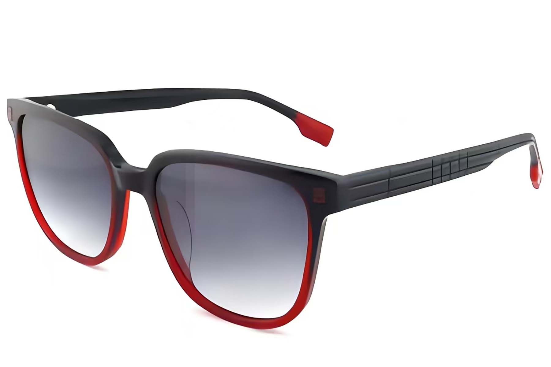 Gafas de sol rectangulares de acetato rojo #BS2012-1204