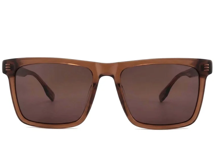 Rechteckige braune Acetat-Sonnenbrille #BS2012-1208