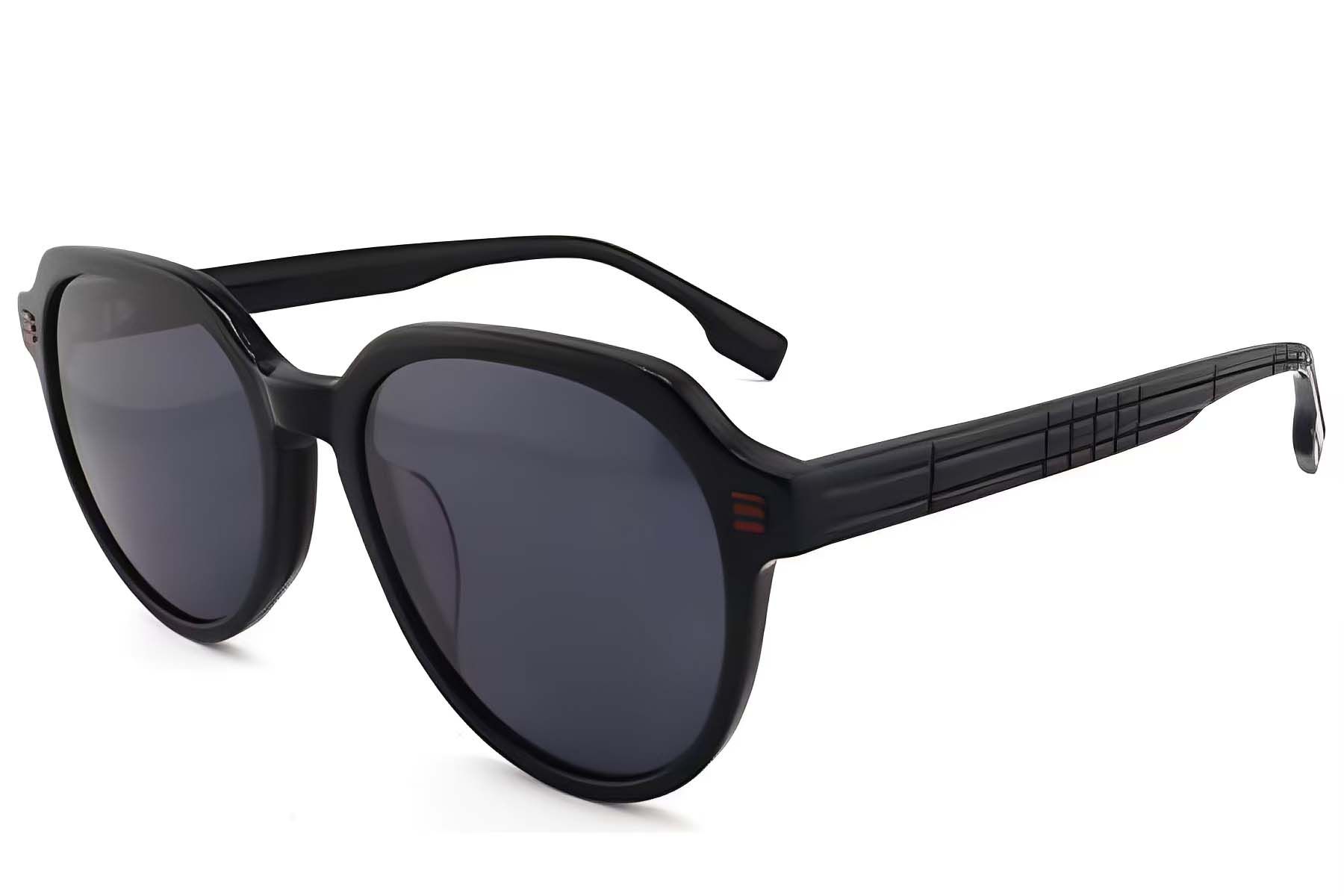 Oval Black Acetate Sunglasses #BS2012-1211