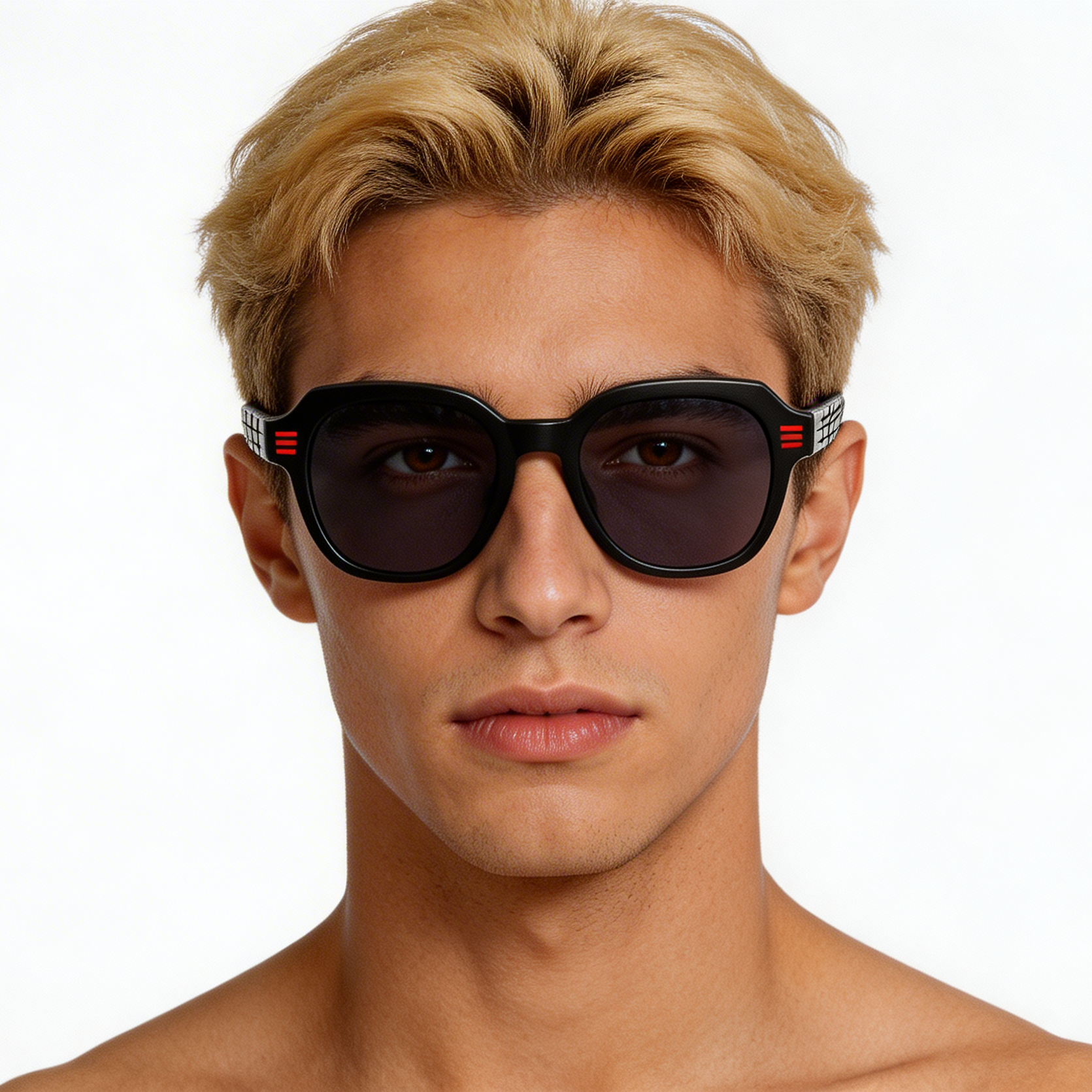 Oval Black Acetate Sunglasses #BS2012-1211