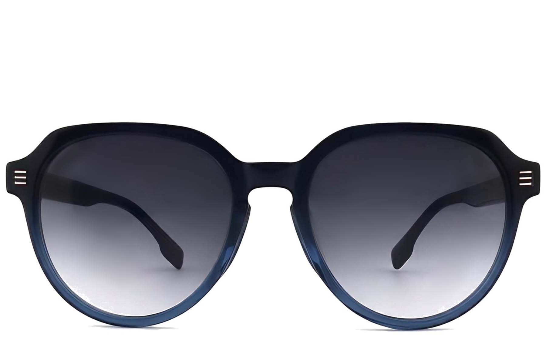 Ovale blauwe acetaat zonnebril #BS2012-1213