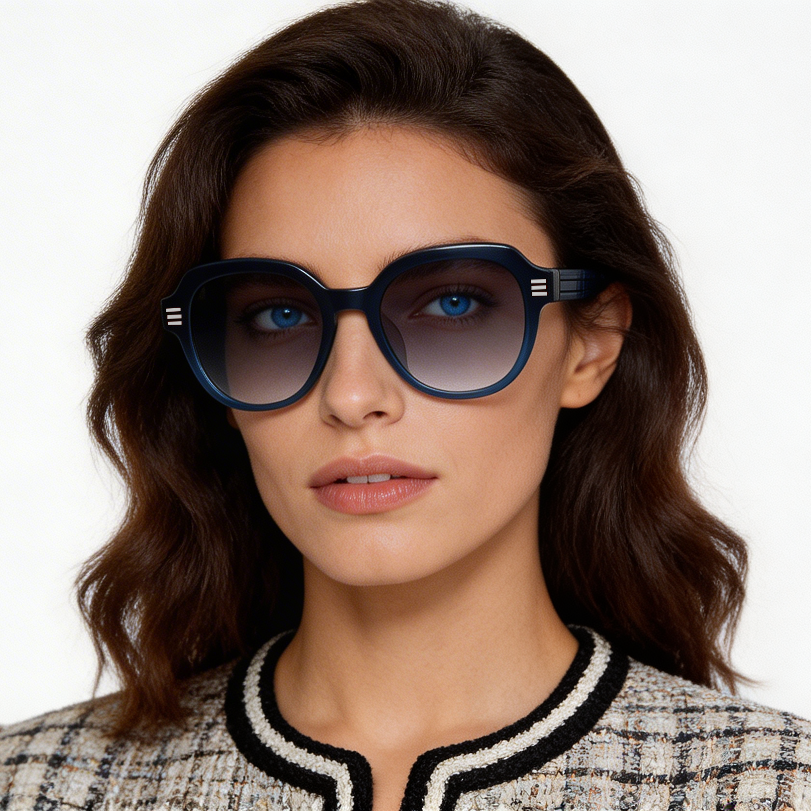 Oval Blue Acetate Sunglasses #BS2012-1213