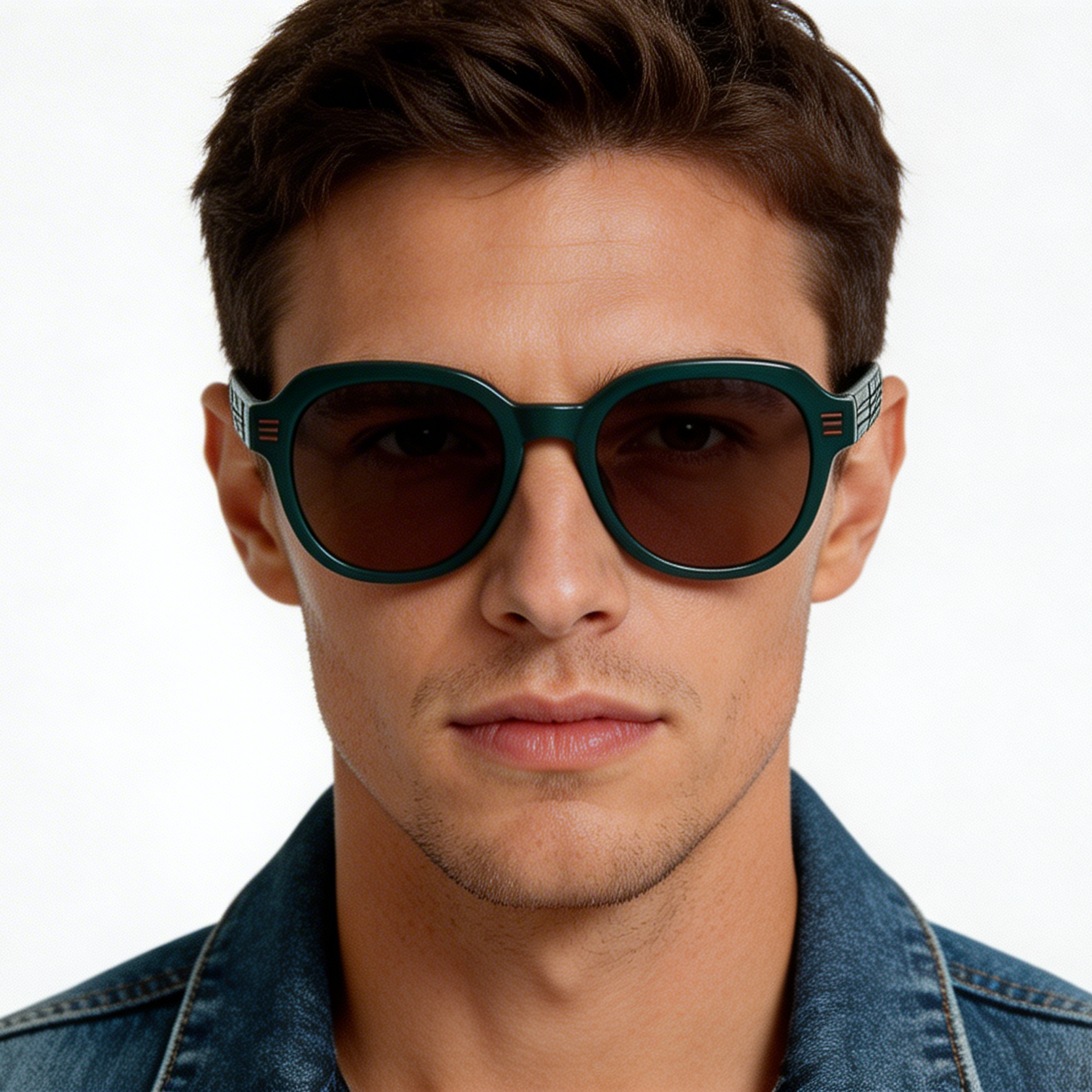 Oval Green Acetate Sunglasses #BS2012-1215