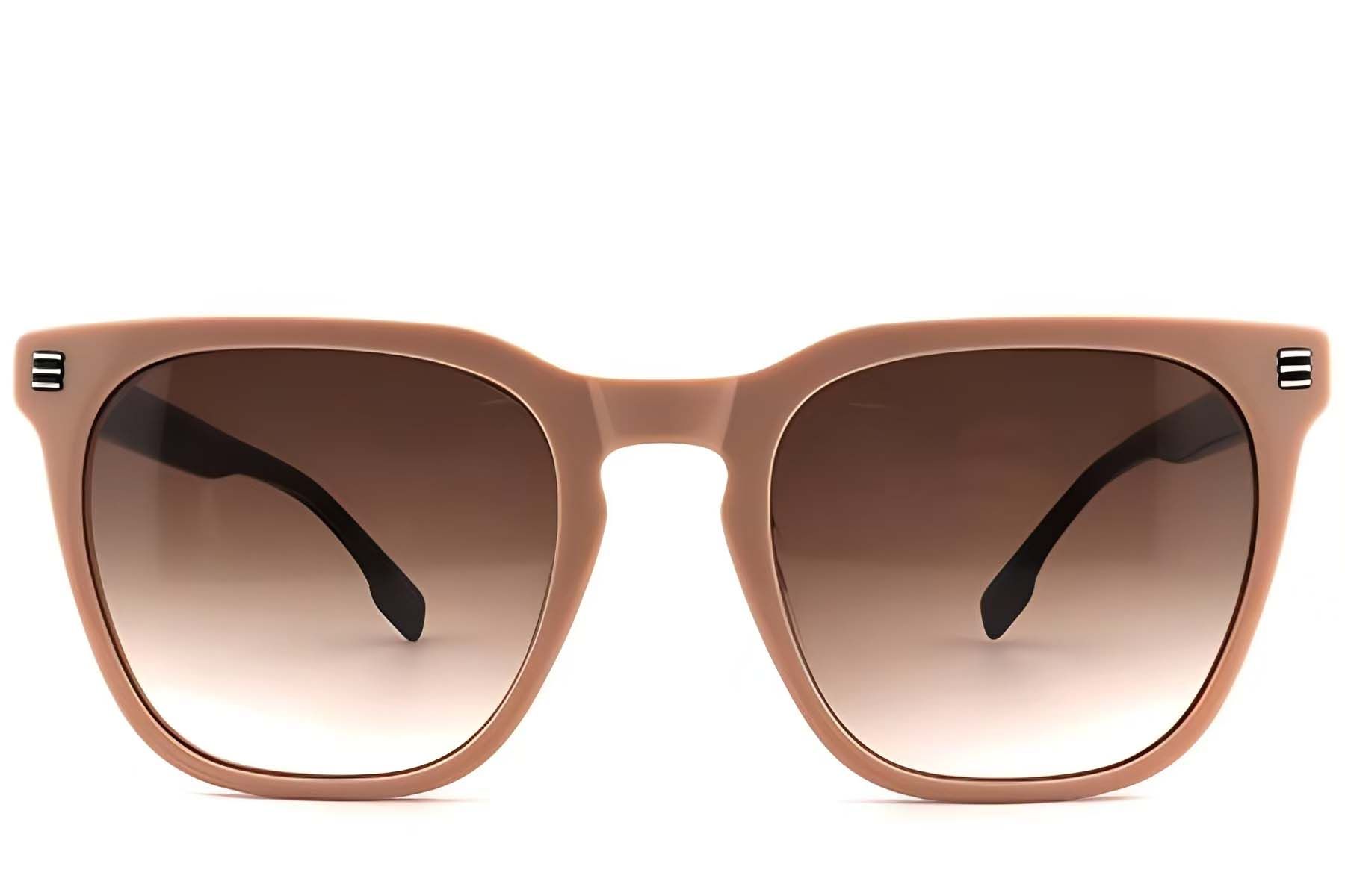 Rechthoekige crèmekleurige acetaat zonnebril #BS2012-1219