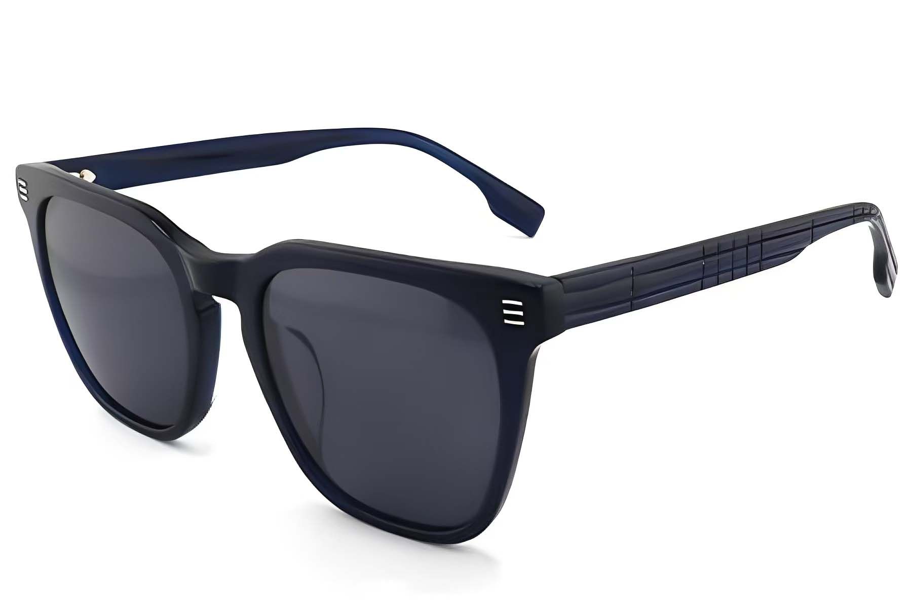 Rectangular Blue Acetate Sunglasses #BS2012-1220
