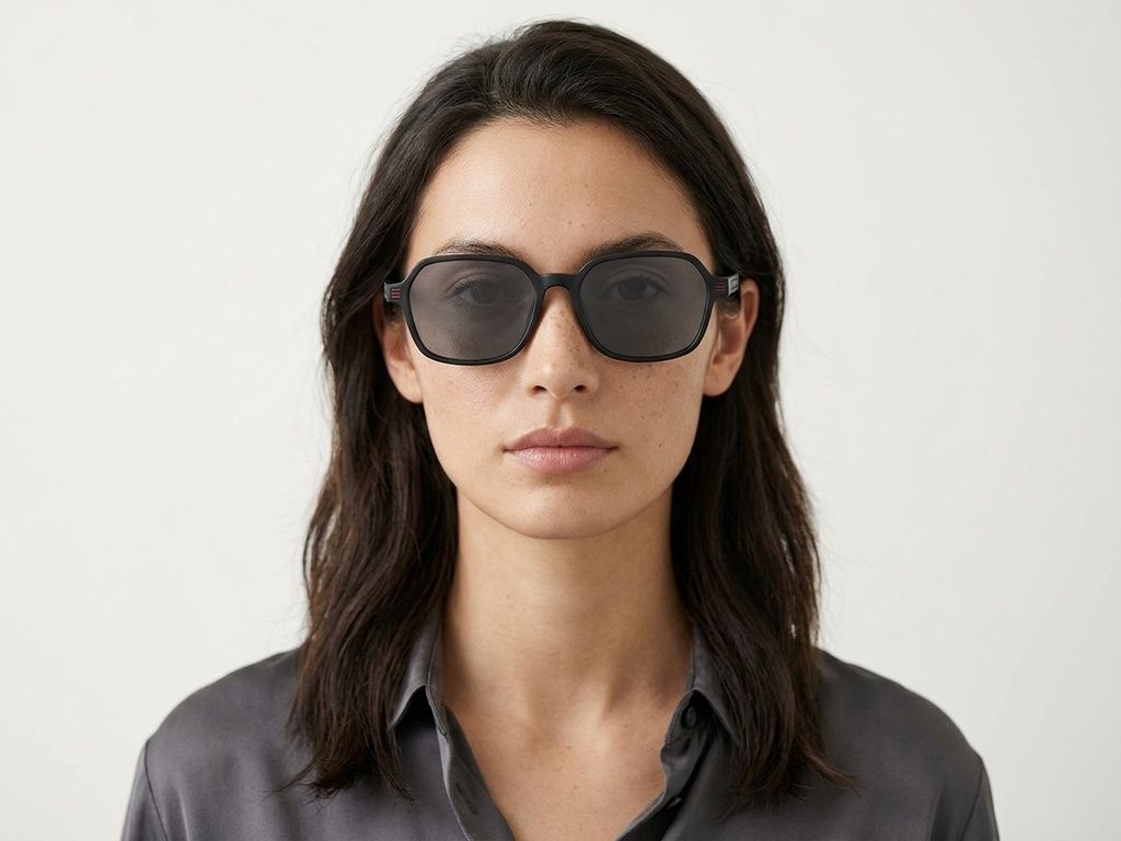 Geometric Black Acetate Sunglasses #BS2012-1221