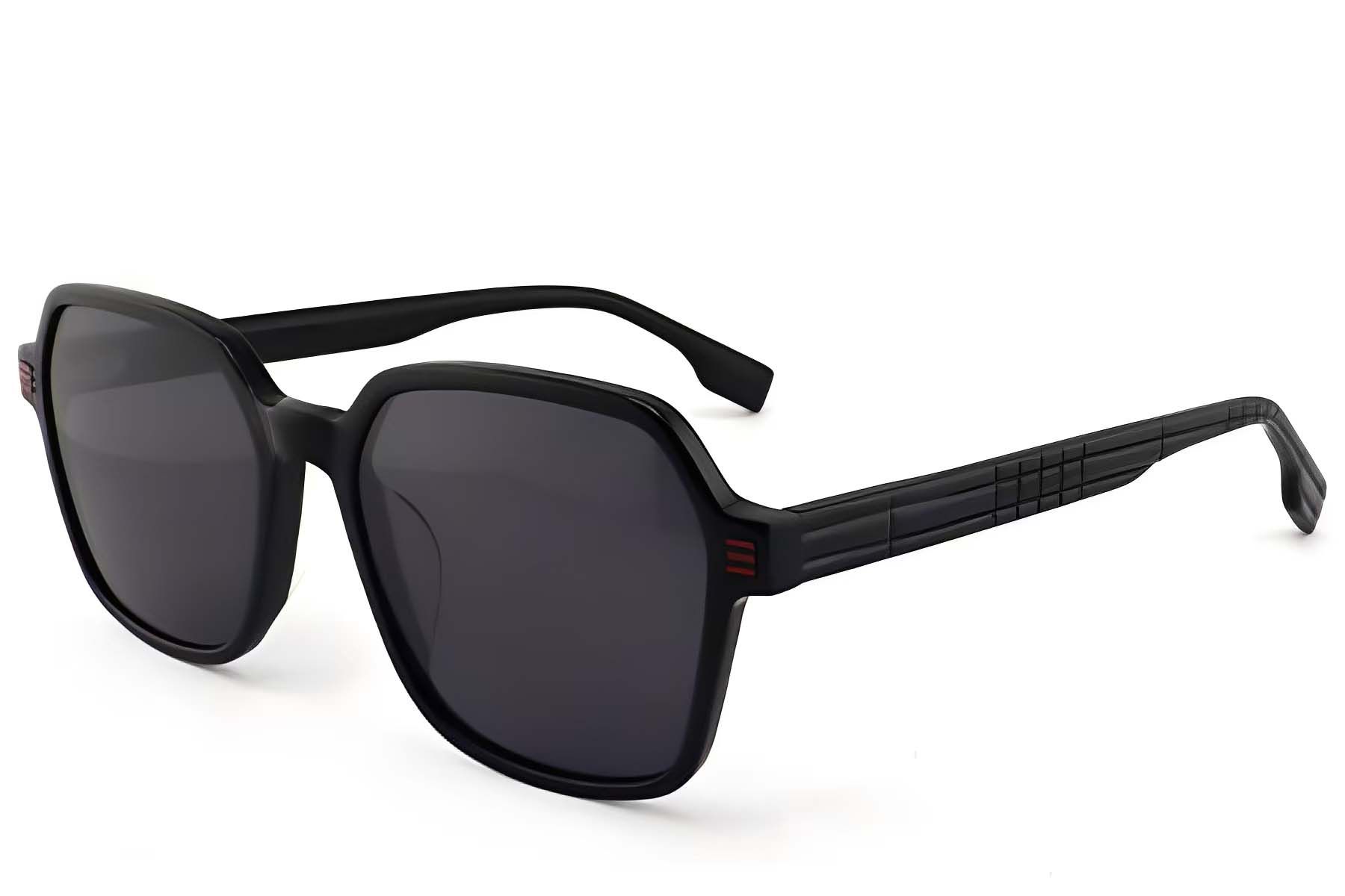Geometric Black Acetate Sunglasses #BS2012-1221
