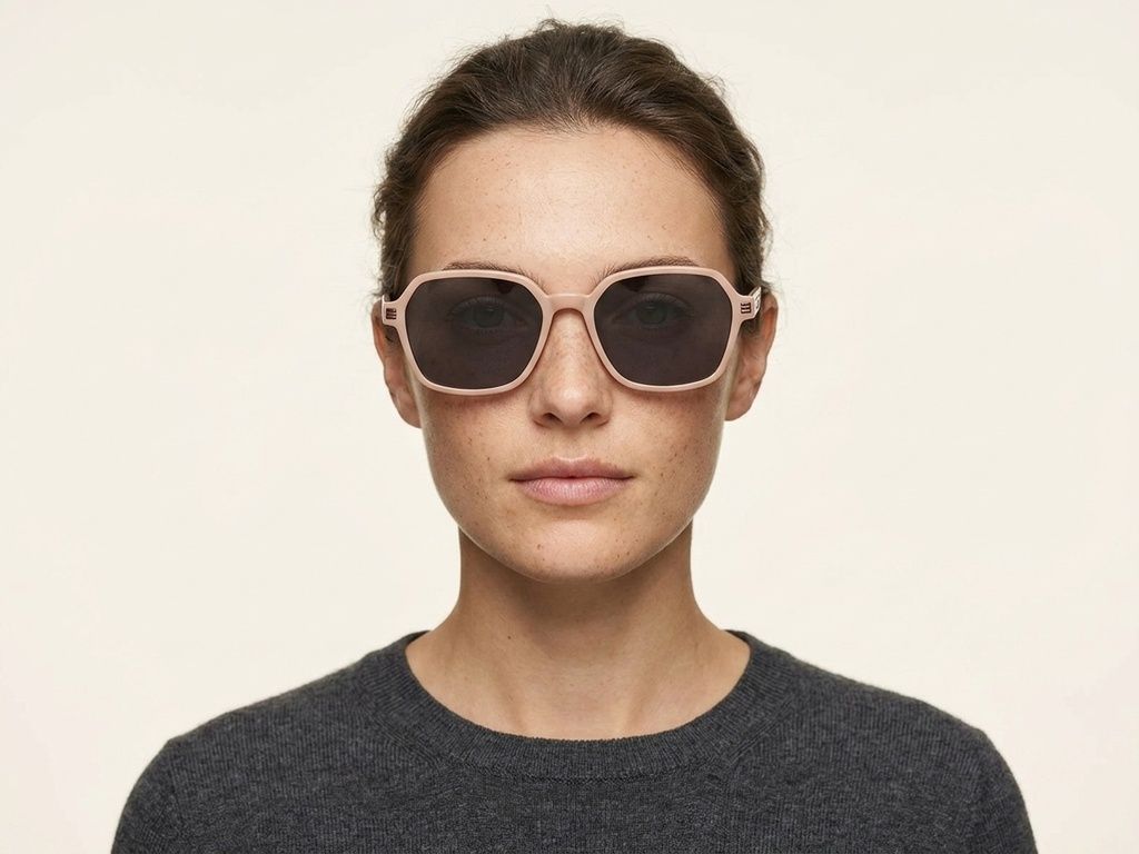 Geometric Cream Acetate Sunglasses #BS2012-1222