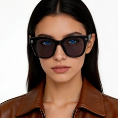 Gafas de sol de acetato negro con forma de mariposa #BS2012-1226