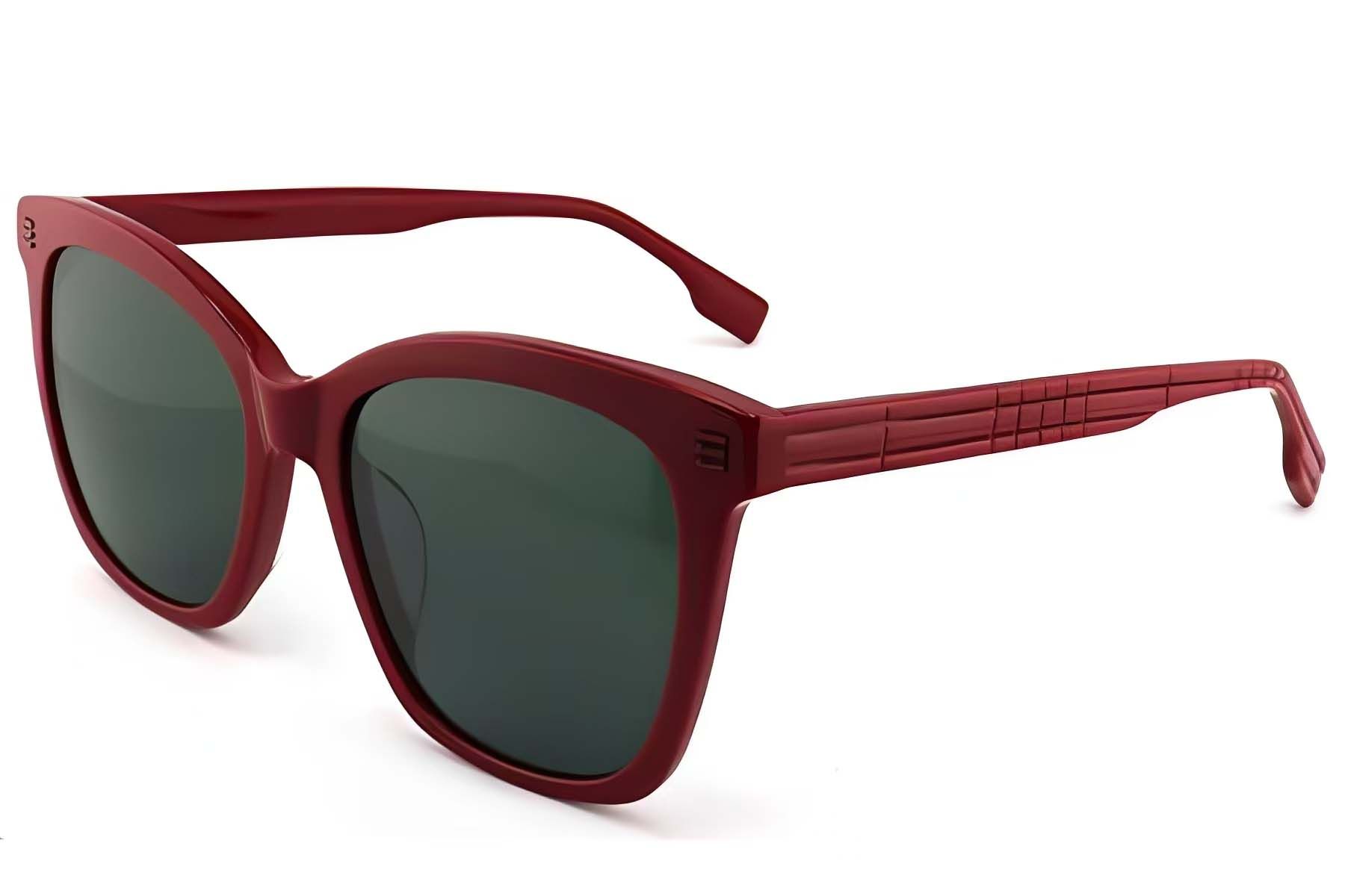 Lunettes de soleil papillon en acétate rouge #BS2012-1227