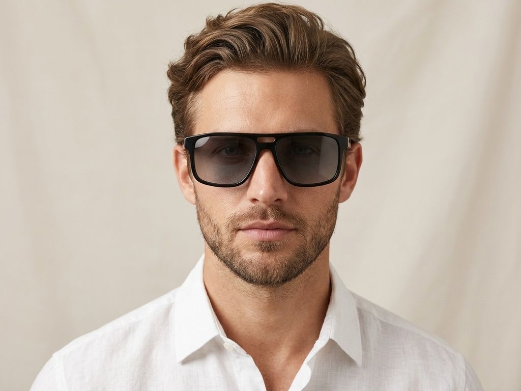 Aviator Black Acetate Sunglasses #BS2012-1231