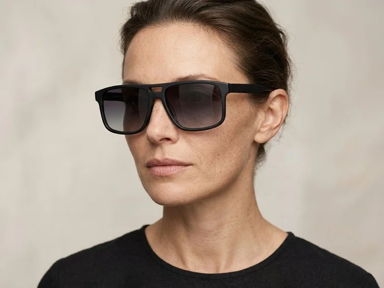 Occhiali da sole modello aviatore in acetato nero #BS2012-1232