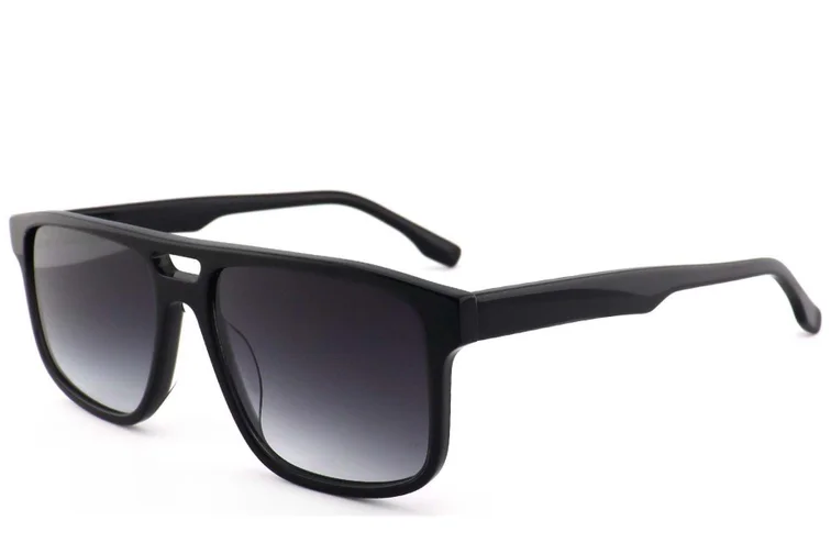 Lunettes de soleil aviateur en acétate noir #BS2012-1232