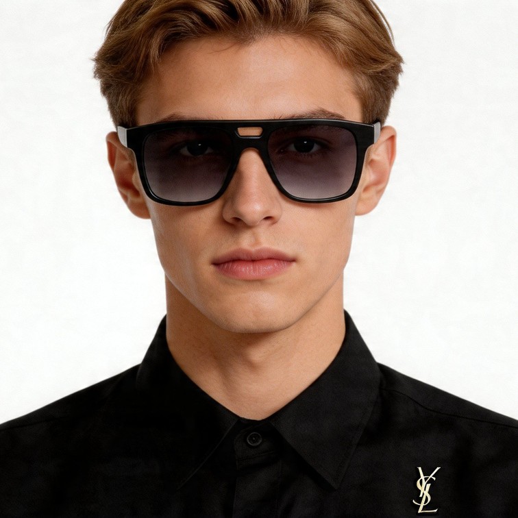 Aviator Black Acetate Sunglasses #BS2012-1232