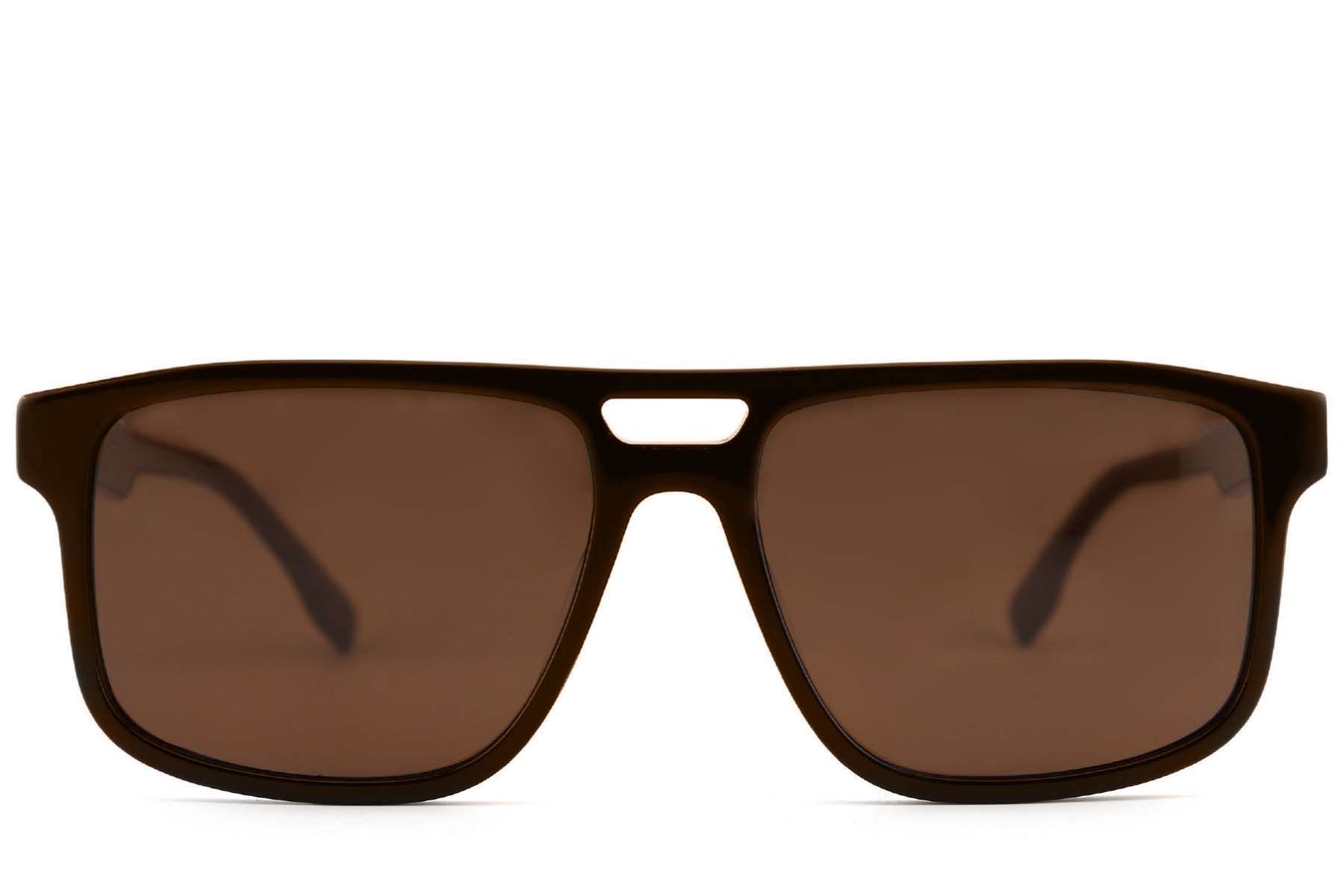 Gafas de sol de aviador de acetato marrón #BS2012-1233