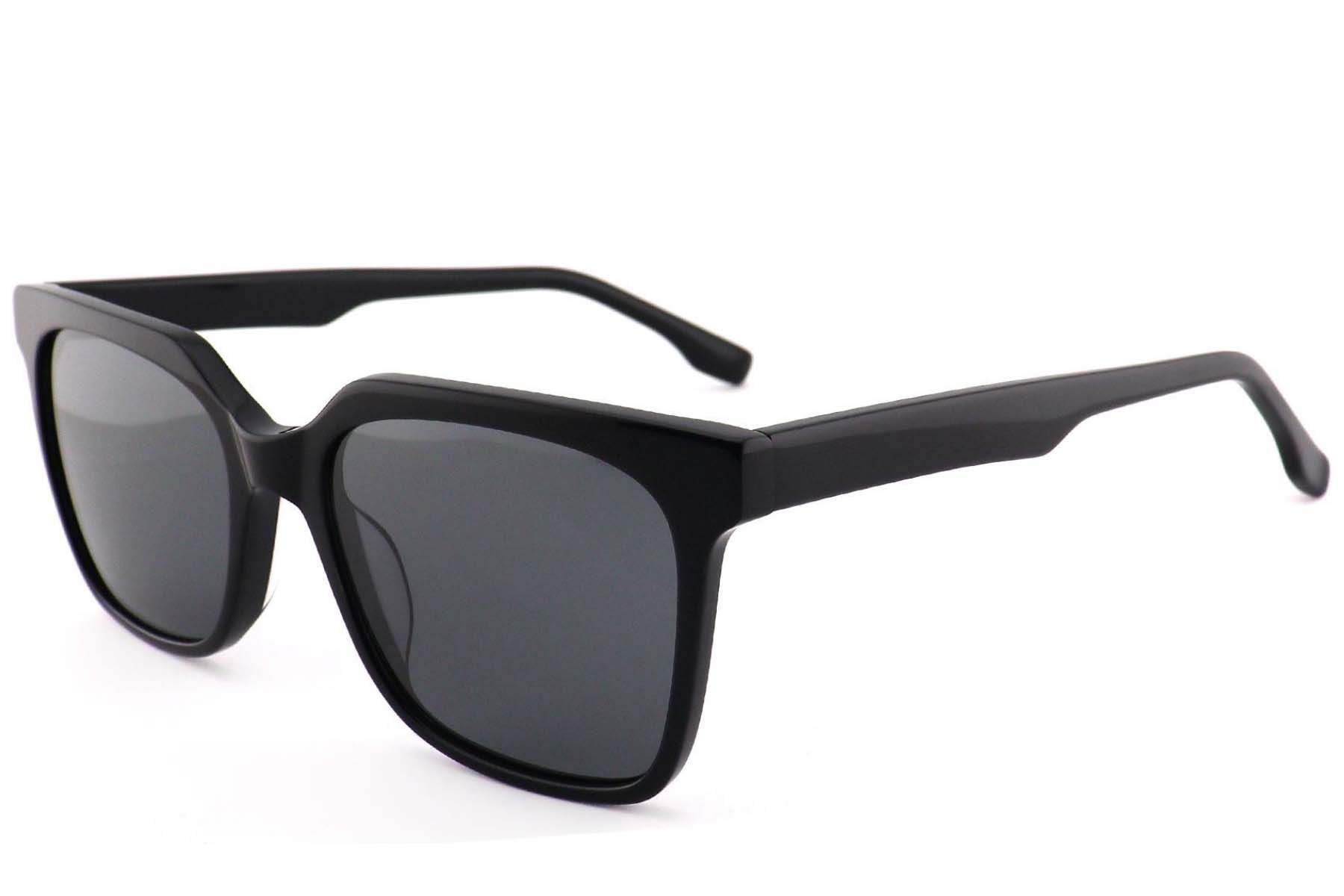 Rectangular Black Acetate Sunglasses #BS2012-1235