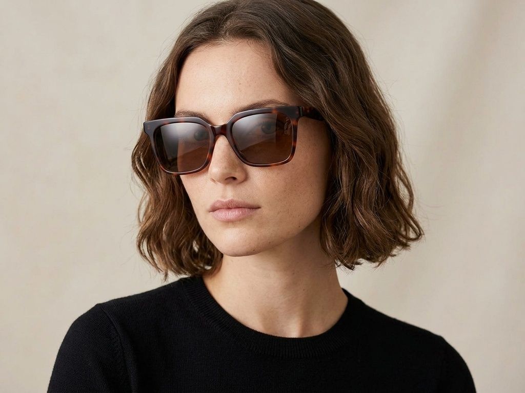 Rectangular Tortoiseshell Acetate Sunglasses #BS2012-1237