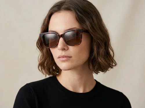 Rectangular Tortoiseshell Acetate Sunglasses #BS2012-1237