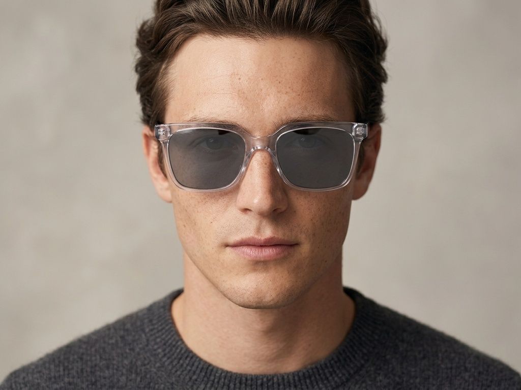 Rectangular Transparent Acetate Sunglasses #BS2012-1238