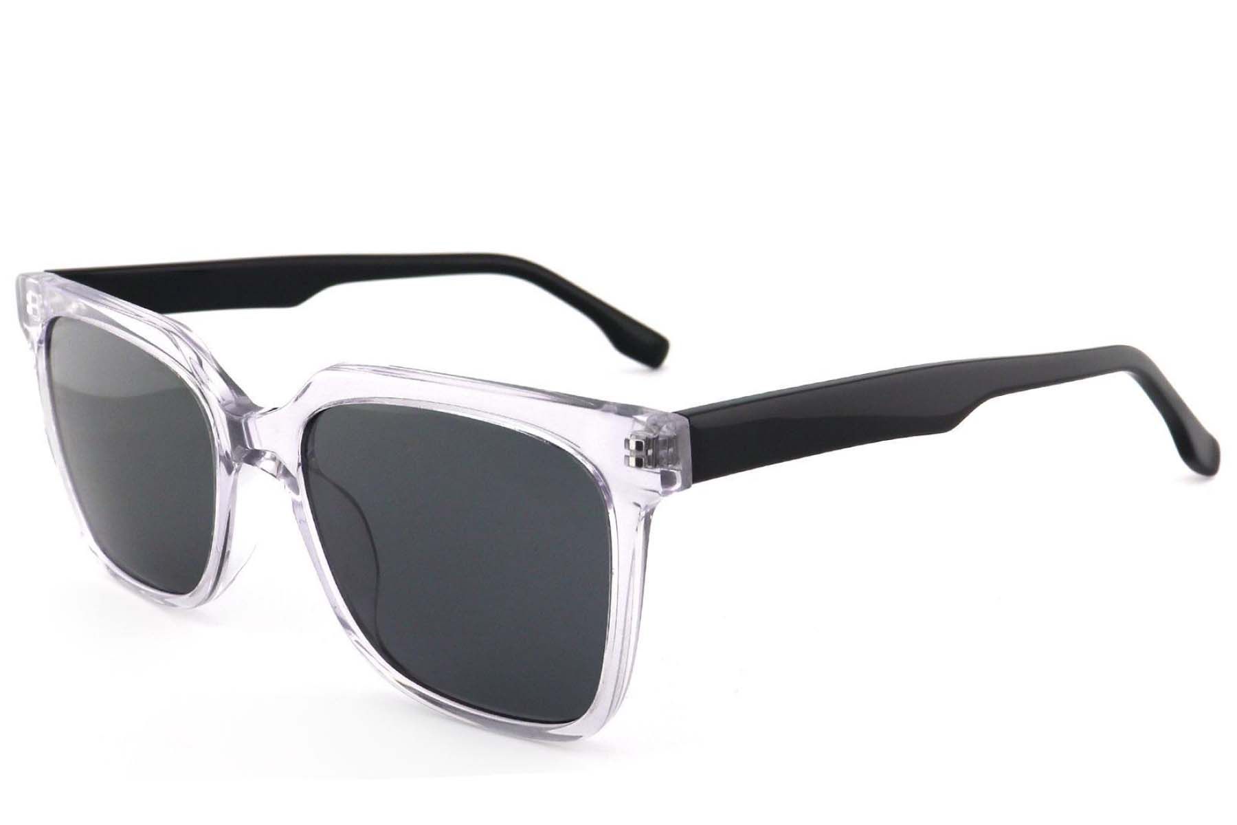 Gafas de sol rectangulares de acetato transparente #BS2012-1238