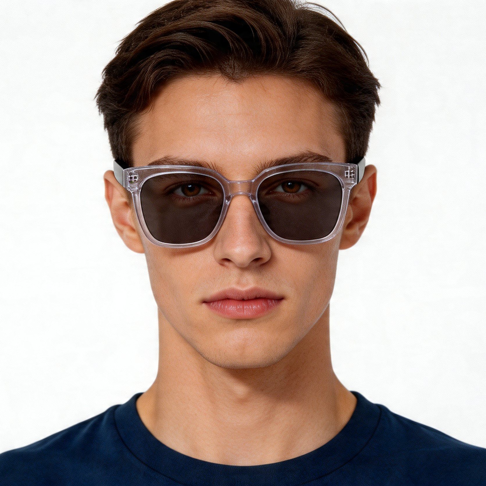 Gafas de sol rectangulares de acetato transparente #BS2012-1238