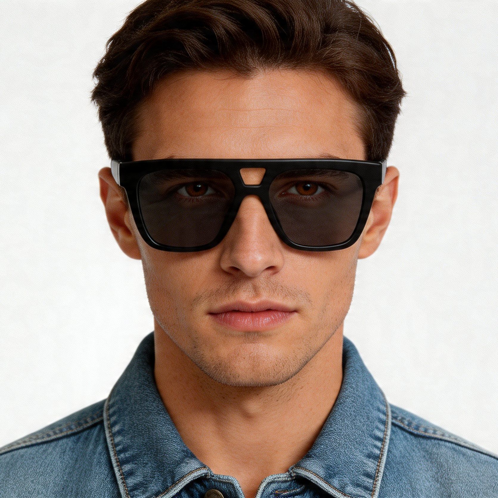 Aviator Black Acetate Sunglasses #BS2012-1239