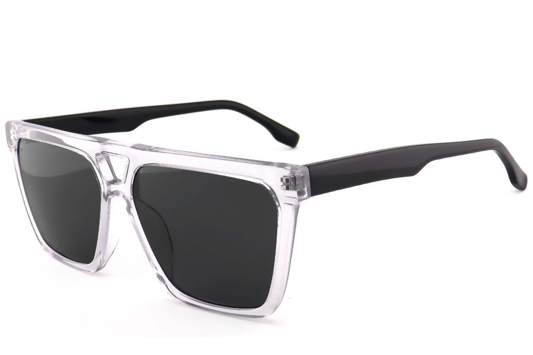 Lunettes de soleil aviateur en acétate transparent #BS2012-1242