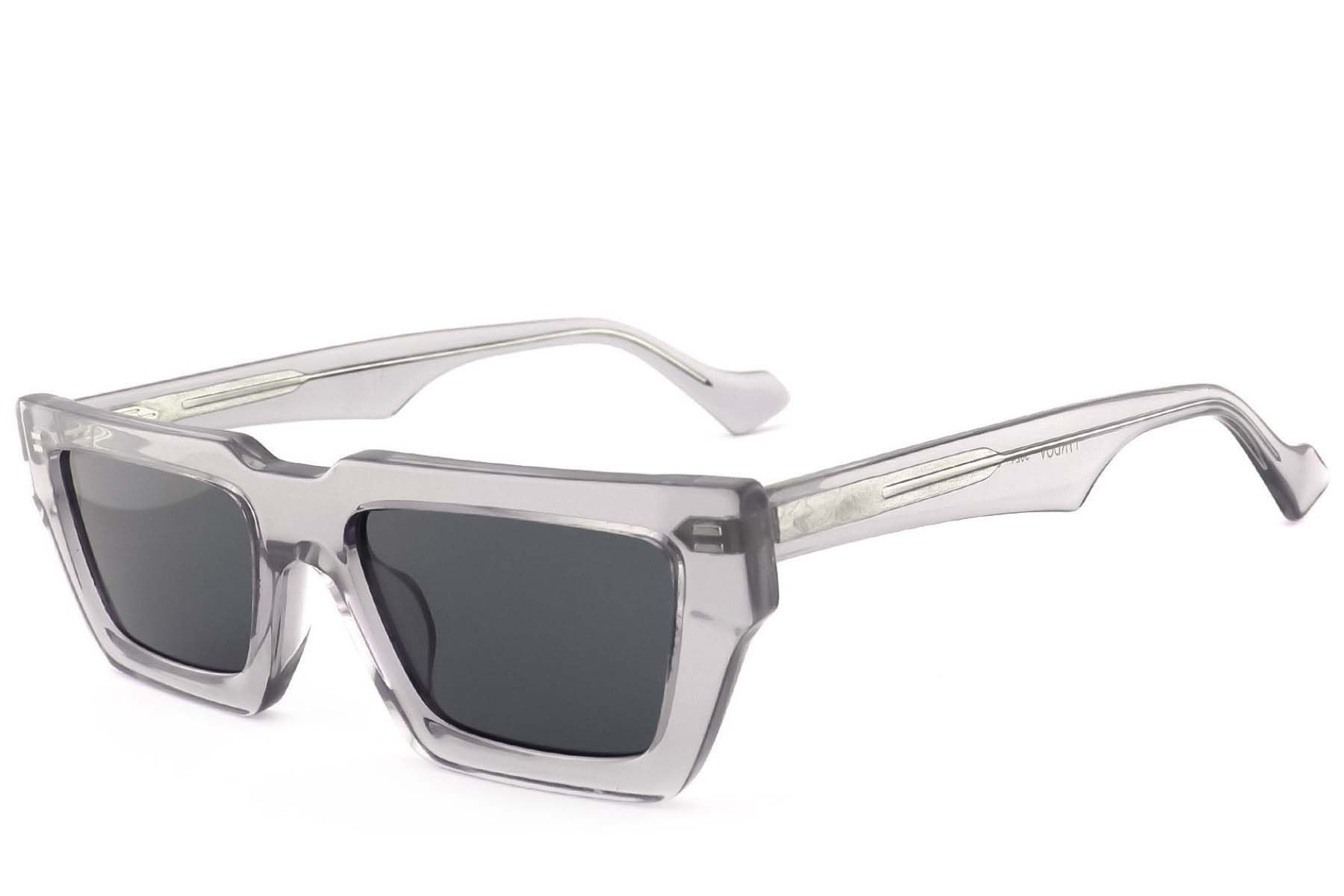 Gafas de sol rectangulares de acetato gris #BS2012-1245