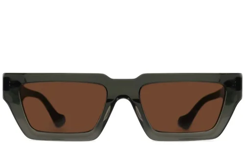 Lunettes de soleil rectangulaires en acétate vert #BS2012-1246