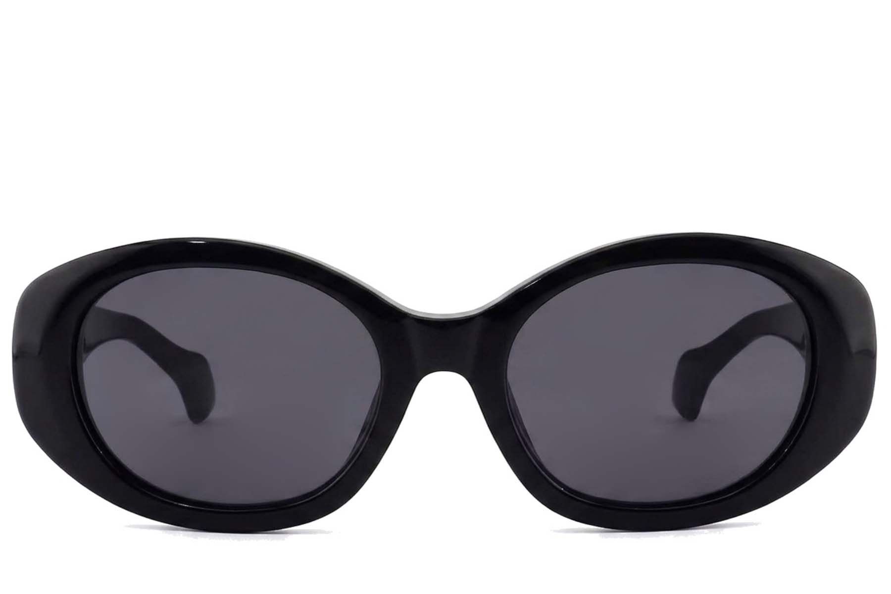 Oval Black Acetate Sunglasses #BS2012-1247