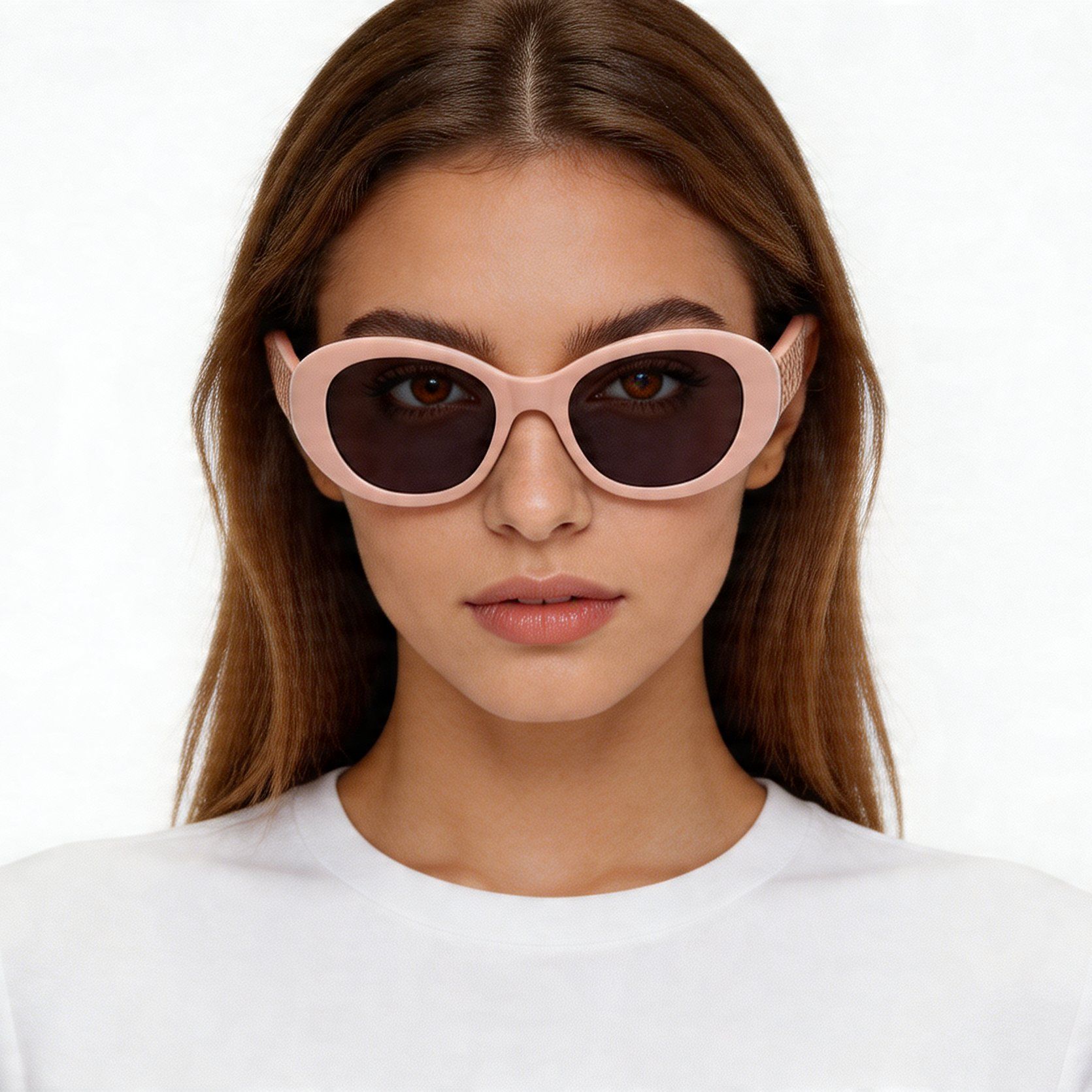 Oval Cream Acetate Sunglasses #BS2012-1248