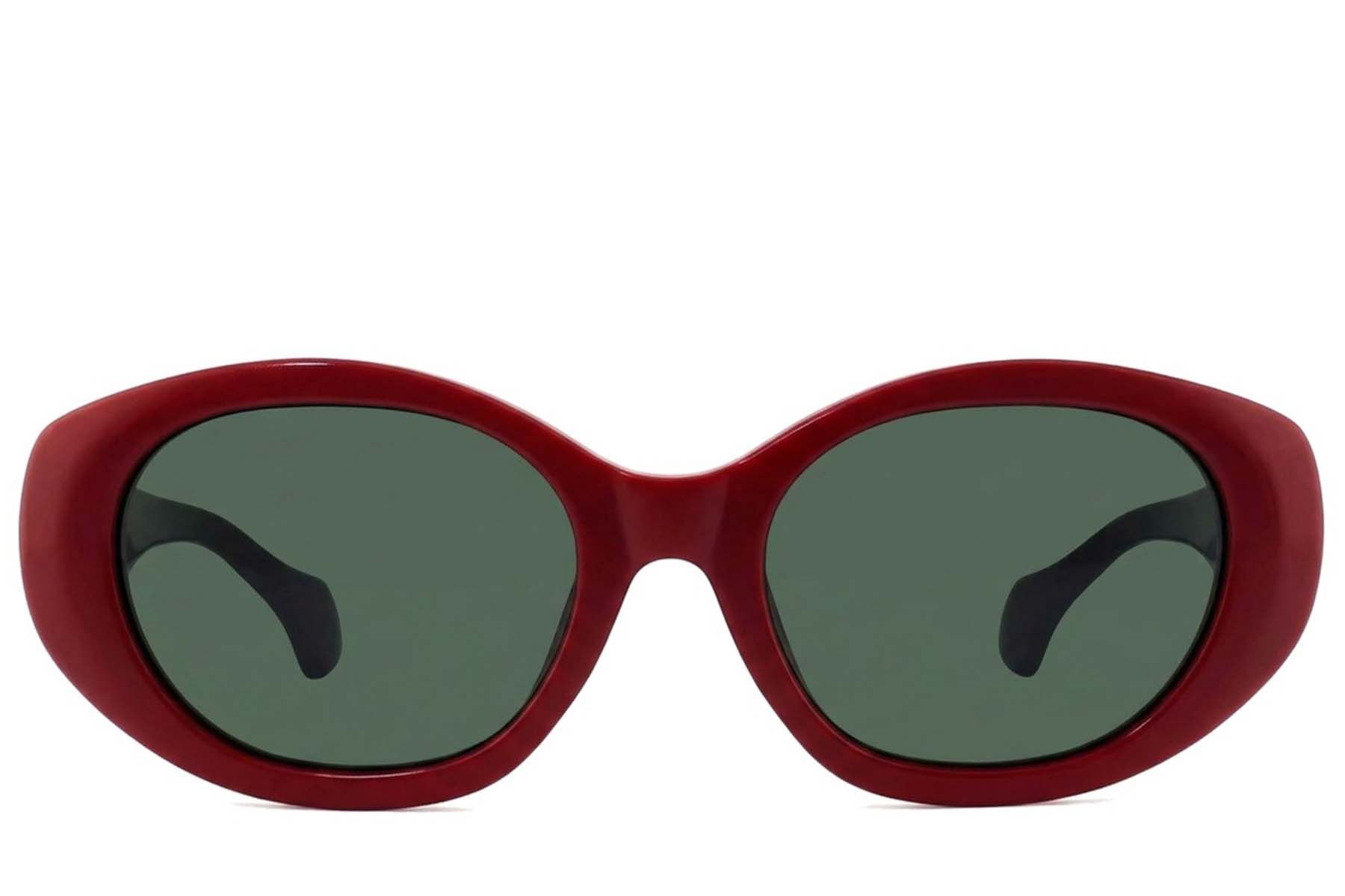 Oval Red Acetate Sunglasses #BS2012-1249